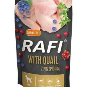 Пакування корму для собак з перепілкою та ягодами.