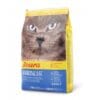 Пакет корму для котів Josera Marinesse з зображенням кота на передній частині.