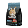 Пакет сухого корму для котів AnimAll з зображенням кота на передній частині.