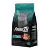 Пакет сухого корму для котів бренду AnimAll з зображенням сірого кота на передньому плані.