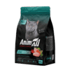 Пакет сухого корму для котів AnimAll з зображенням кота на передній частині упаковки.