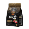 Пакет сухого корму для собак AnimAll з інгредієнтами індички та ягняти.