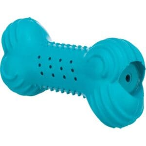 Синя́чий гумовий іграшка у формі кістки для собак.