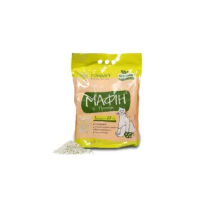 Пакет наповнювача для котячого туалету "Мафін Преміум" з інформацією про продукт.