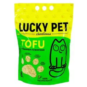 Пакет з наповнювачем для котів Tofu від Lucky Pet з яскравим дизайном.