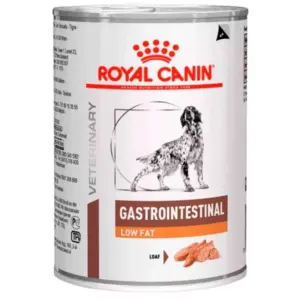 Консервована їжа для собак Royal Canin Gastrointestinal Low Fat у банці.