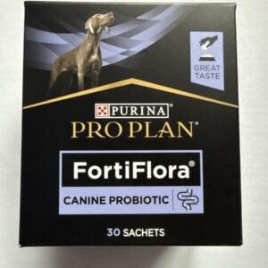 Упаковка пробіотика для собак FortiFlora від Purina Pro Plan.