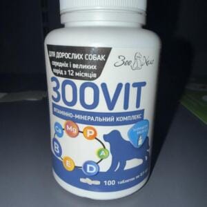 Банка з вітамінно-мінеральним комплексом для дорослих собак середніх і великих порід.