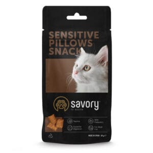 Savory Cats Snacks Pillows Sensitive — ласощі для котів з чутливим травленням, 60 г