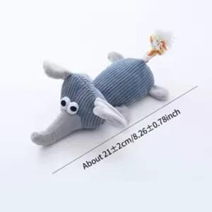 Іграшка для собак Сірий слон — м'яка інтерактивна іграшка