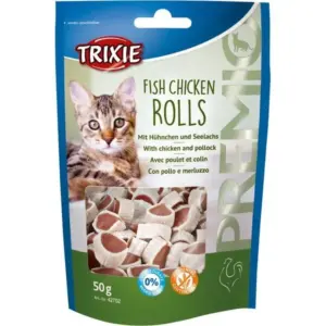 Ласощі Trixie Premio Fish Chicken Rolls — роли з куркою та рибою для котів
