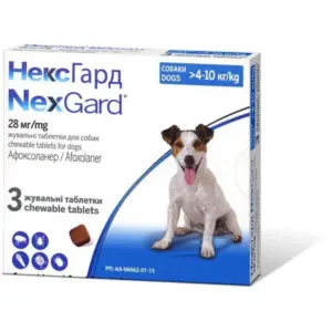 NexGard M (4-10 кг) — жувальні таблетки від бліх та кліщів для собак