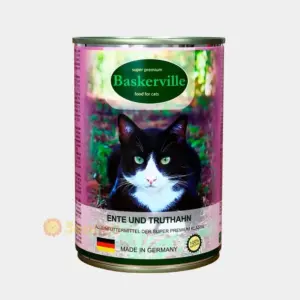 Баскервіль консерва для котів з качкою та індичкою 0,4 кг