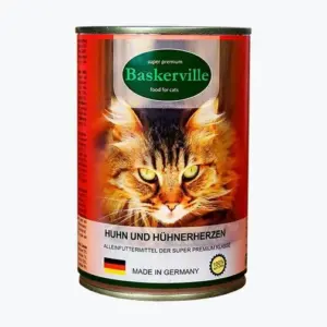 Baskerville М'ясо курки з сердечками — вологий корм для котів 400г