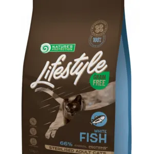NATURAL POINT LIFESTYLE Grain Free White Fish Sterilised — беззерновий корм для стерилізованих котів з білою рибою 1.5 кг