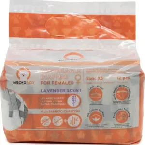 Гігієнічні підгузки Misoko&Co XS для цуценят-сук з ароматом лаванди 12 шт