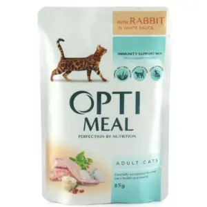 OPTIMEAL консервований корм для дорослих котів з кроликом 85 г