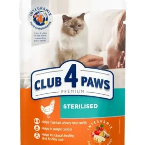 CLUB 4 PAWS Premium — вологий корм для стерилізованих котів 80г