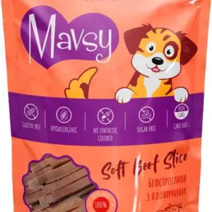 MAVSY Soft Beef Slice — м'які ласощі з яловичини для собак, 100 г
