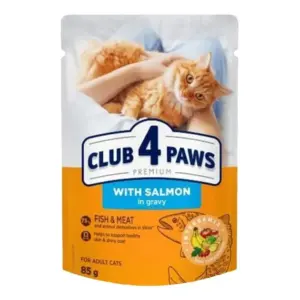 CLUB 4 PAWS Преміум з лососем — вологий корм для дорослих котів