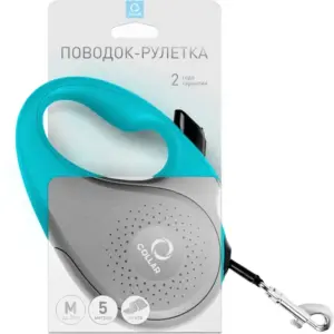 CoLLaR повідець-рулетка для собак M 25 кг 5 м світловідбивна блакитна