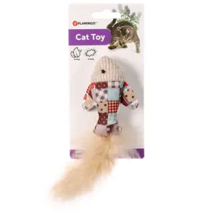 Flamingo VINTA FISH іграшка рибка з пір'ям для котів 22см