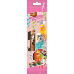 ВІТАПУЛ Вікенд Стиль — фруктові ласощі-колба для хвилястих папуг 45г