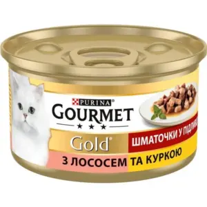Gourmet Gold — вологий корм для котів з лососем та куркою, 24х85г