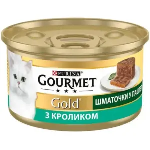 Gourmet Gold з кроликом — вологий корм для котів, шматочки в паштеті