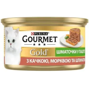 Gourmet Gold з качкою, морквою і шпинатом — вологий корм для котів