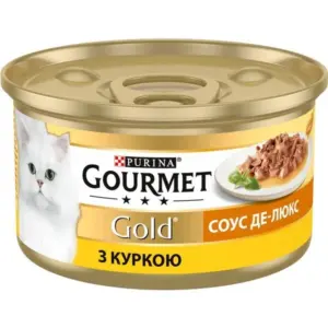 GOURMET GOLD Соус Де-Люкс — вологий корм з куркою для котів 12×85г