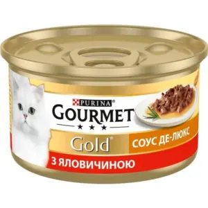 Gourmet Gold Sauce Deluxe — вологий корм з яловичиною в соусі для котів