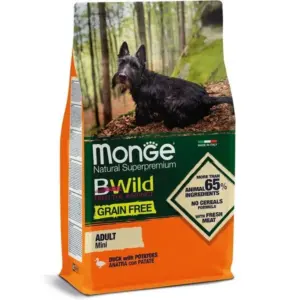 MONGE BWILD GRAIN FREE MINI ADULT QUALITY — сухий корм з качкою для собак дрібних порід