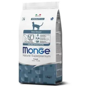 MONGE CAT MONOPROTEIN STERILISED — сухий корм з форел для стерилізованих котів 1,5 кг