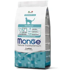 MONGE CAT STERILISED — сухий корм з тріскою для стерилізованих котів