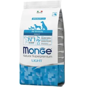 MONGE ALL BREEDS ADULT LIGHT з лососем — сухий корм для собак