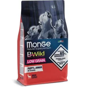 MONGE BWILD LOW GRAIN — корм з олениною для цуценят та молодих собак