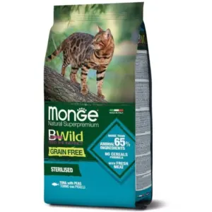 MONGE CAT BWGrain Free Sterilised з тунцем — сухий корм для стерилізованих котів 1,5 кг