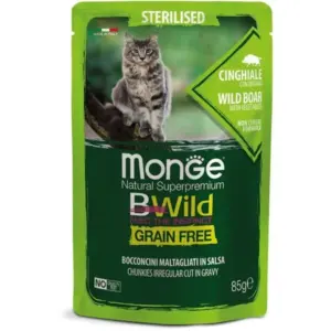 MONGE BWild Grain Free — вологий корм з диким кабаном для котів 85 г