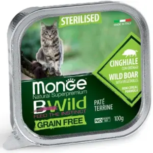 MONGE BWild Grain Free — вологий корм з кабаном для дорослих котів 100 г