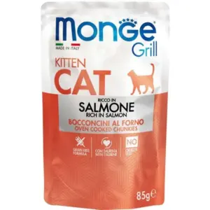 MONGE CAT GRILL KITTEN з лососем — вологий корм для кошенят 85 г