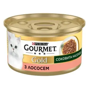 GOURMET GOLD Соковита насолода з лососем — вологий корм для котів 85г