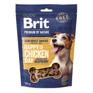 BRIT Premium Semi-Moist Snacks Chicken — напіввологі ласощі з куркою та малиною для собак 180 г